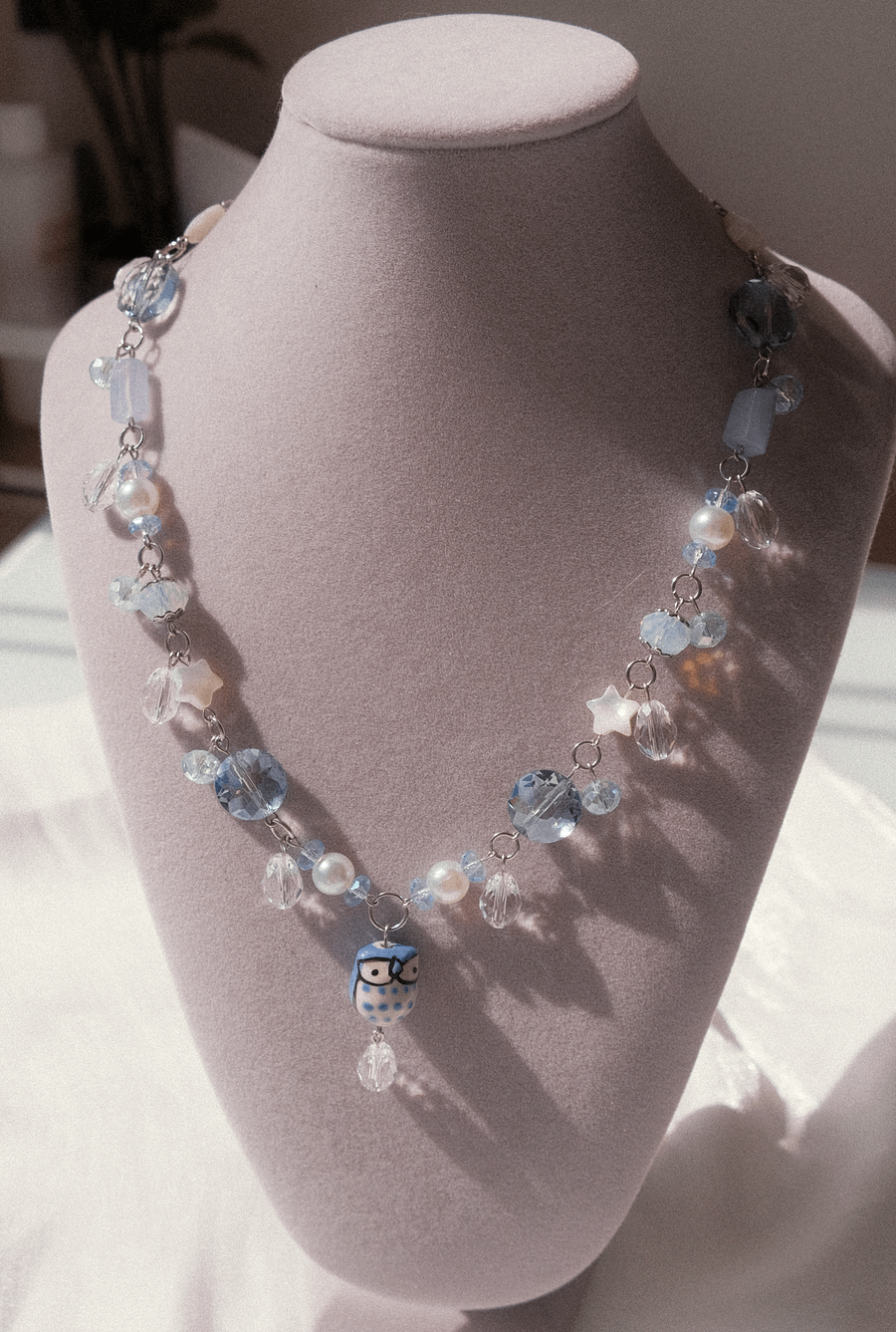 Owl of truth - Blue lace agate necklace 🦉 product image (6)