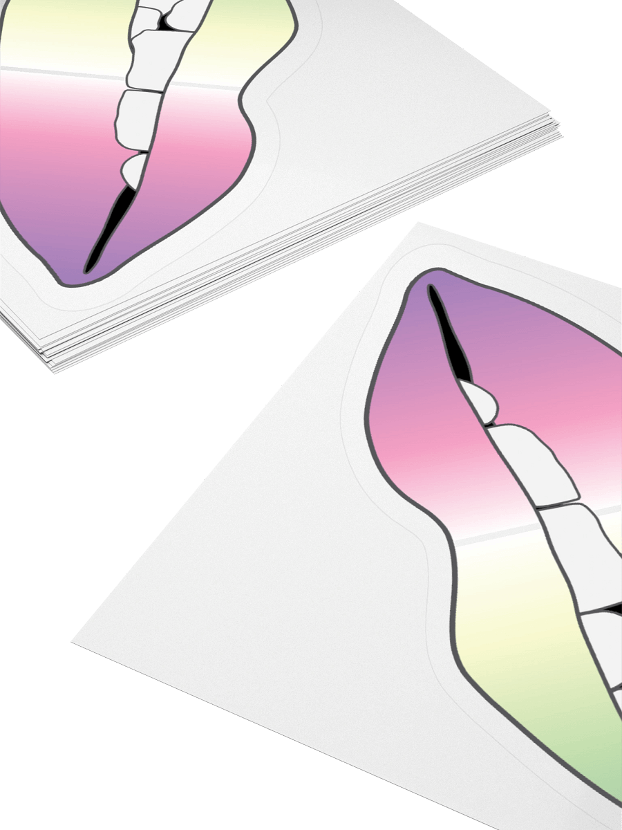 Genderfae Pride Gradient Biting Lips Sticker product image (10)