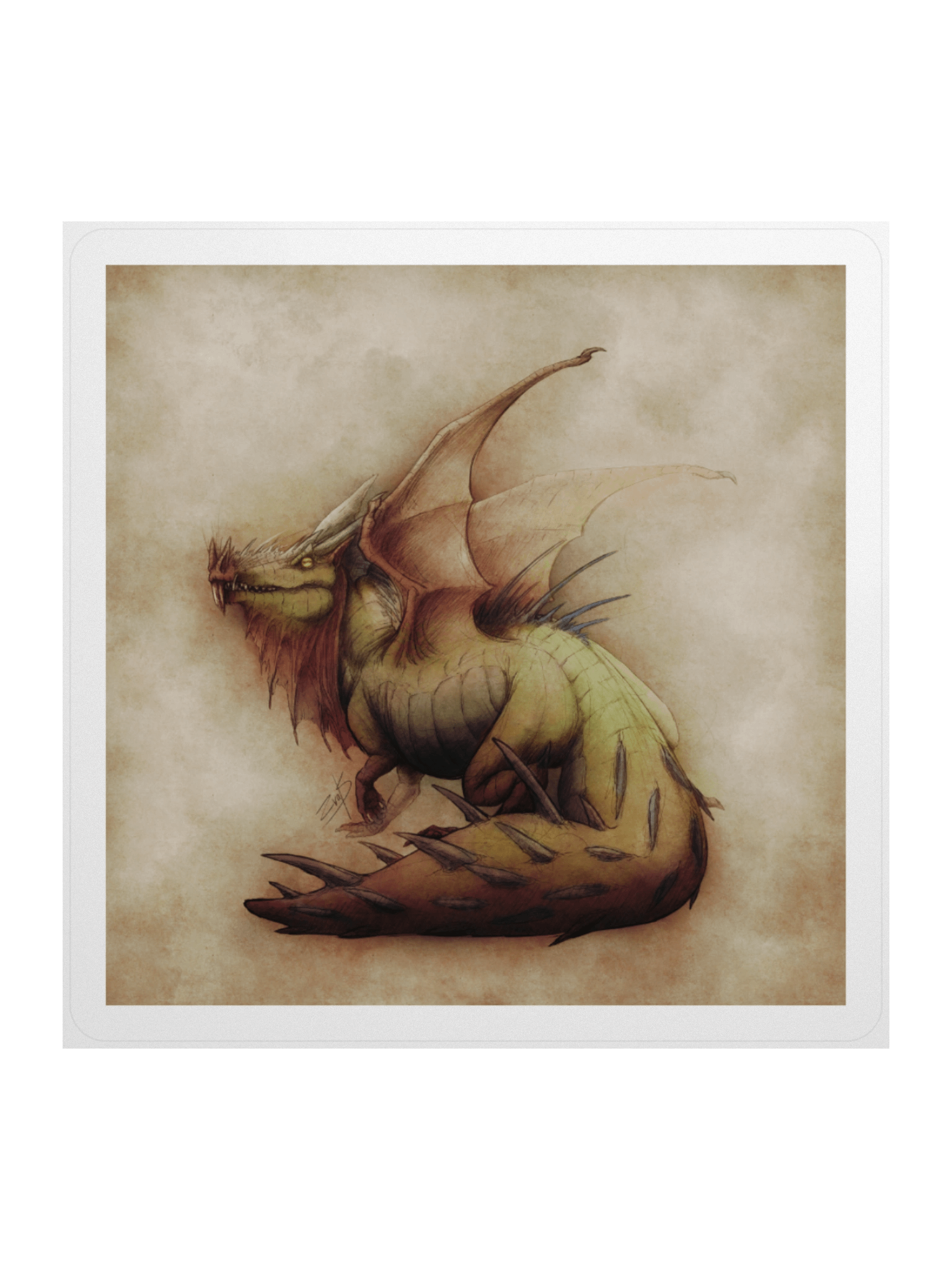 Dragon sketch - sticker product image (1)