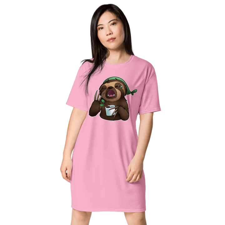 Cotton Candy Pink Snoozy Sloth All-Over Dress product image (1)