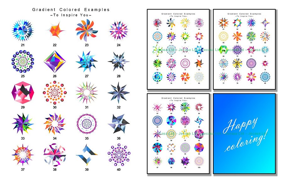 100 Geometric Mandala Coloring Pages | PDF | Digital File | Series GM2025 Vol. 5 product image (2)