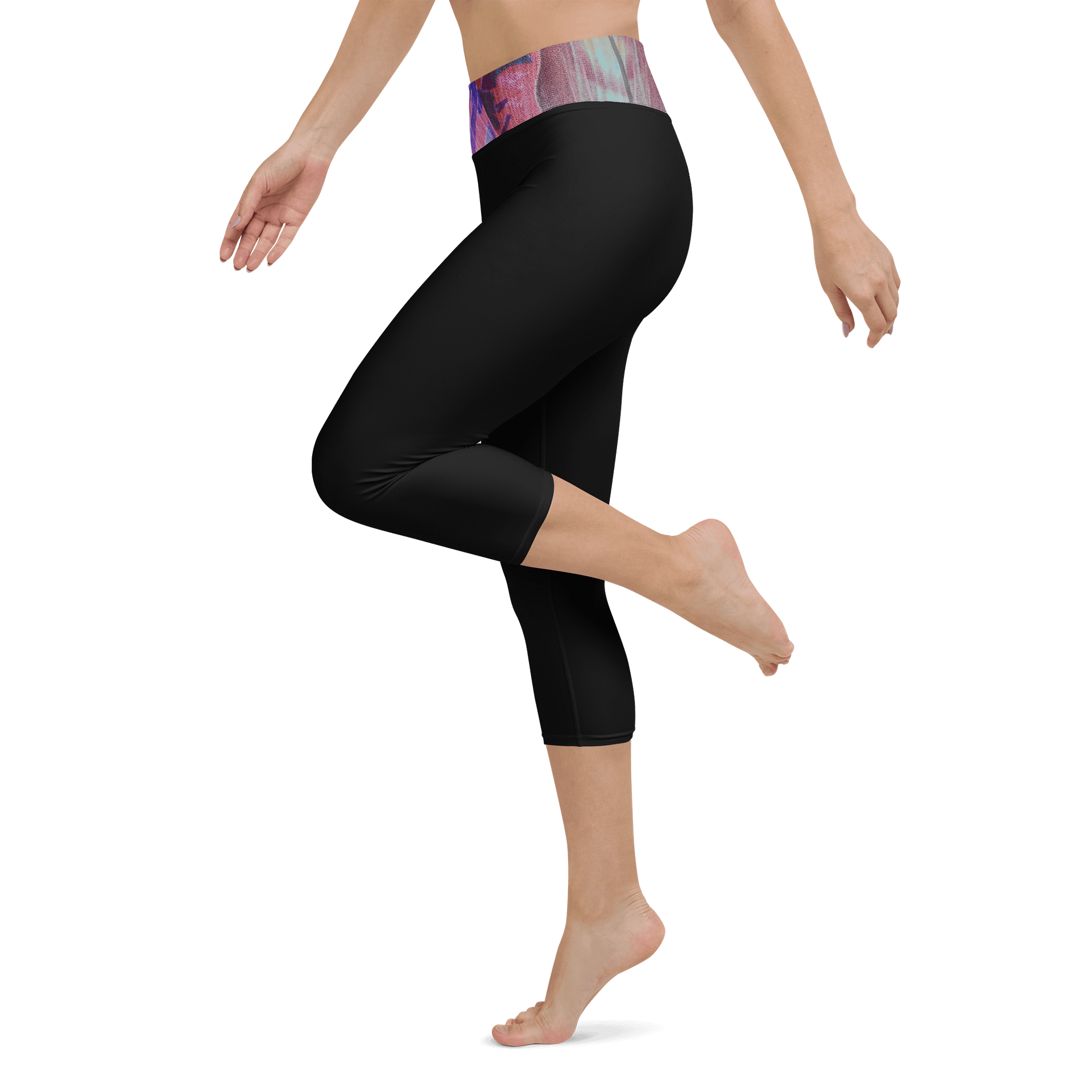 Paradise Breeze Black Yoga Capri Leggings product image (5)
