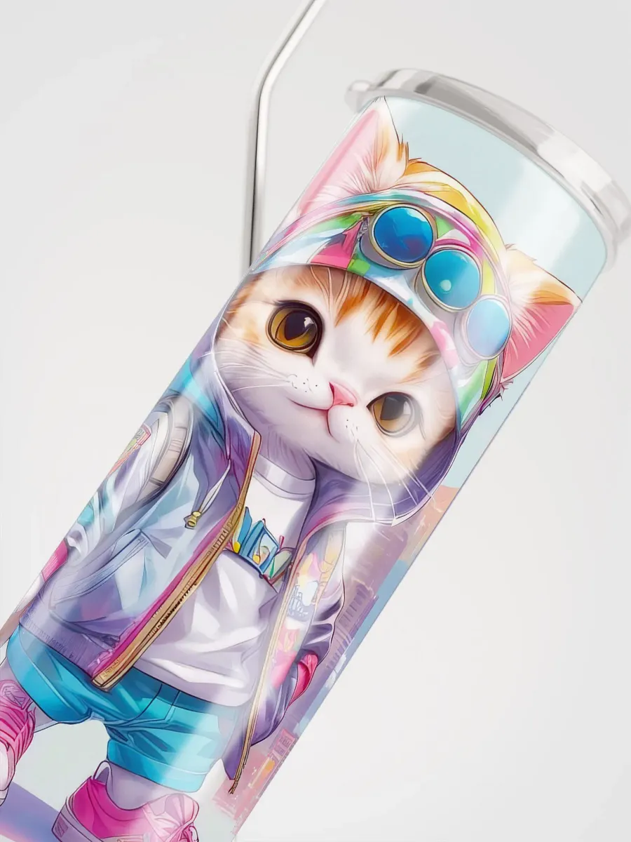 Cute City Kitty Cat 20 oz Skinny Stainless Steel Tumbler - v3 product image (3)