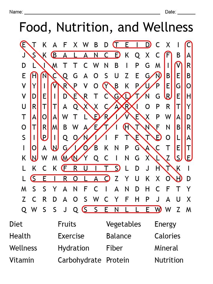 Food, Nutrition, and Wellness Word Search Puzzle product image (2)