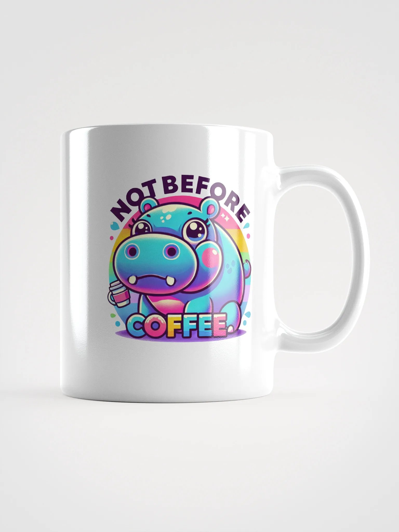 Not Before Coffee Hippo Coffee Mug – 11 oz White Ceramic product image (3)