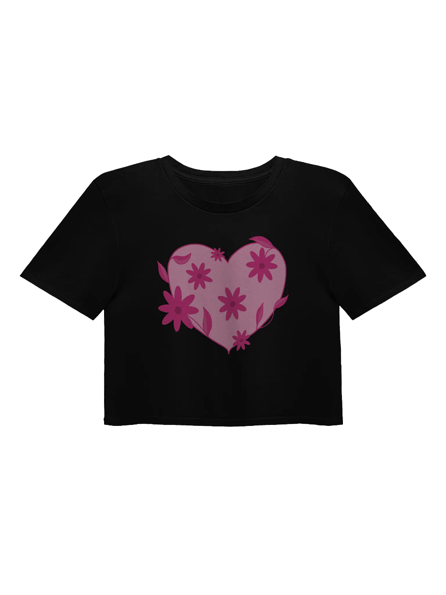 Floral Pink Love Heart Women's Crop Top product image (5)