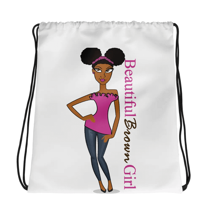 Beautiful Brown Girl Drawstring Backpack product image (1)