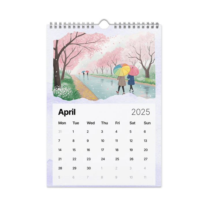 WATERCOLOR SEASONAL SCENES WALL CALENDAR 2025 product image (1)