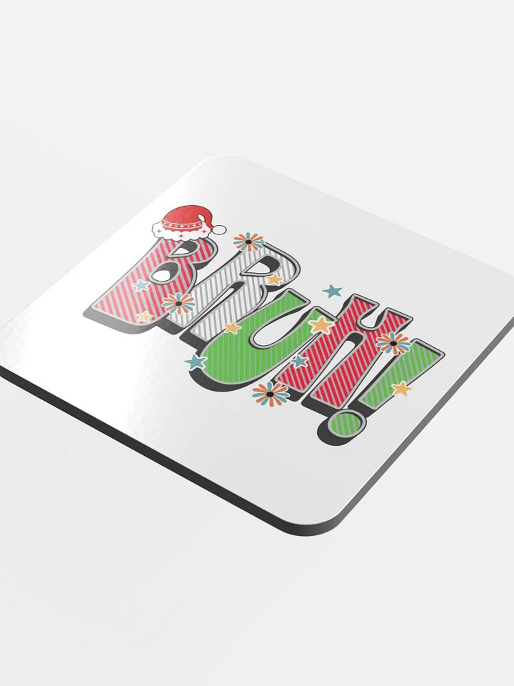 Bruh! Christmas Festive Santa Hat Coaster product image (1)