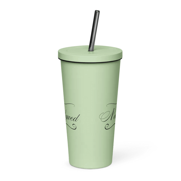Tumbler with Straw - Nearlywed - Black Text product image (45)