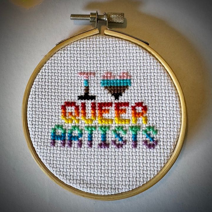 I <3 Queer Artists Finished Cross Stitch product image (1)