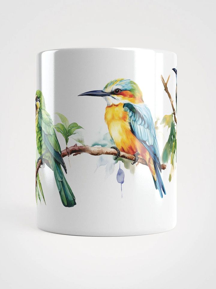Vibrant Tropical Aviary White Glossy Mug product image (2)