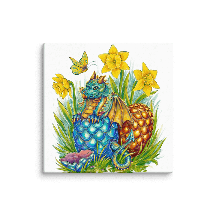 Spring Dragon Hatchling – Hand-Drawn Art on Canvas product image (2)