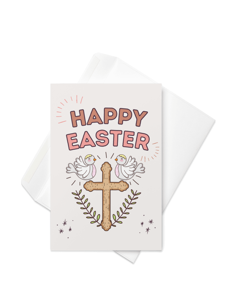 Happy Easter Doves & Cross Greetings Card product image (2)