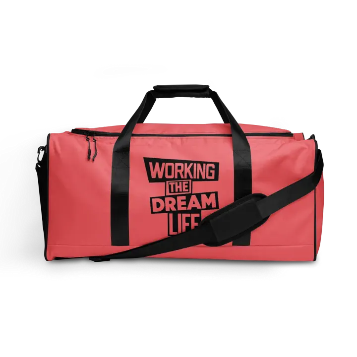 Pink All-Over Print Duffle Bag – Working The Dream Life | Premium Travel & Work Lifestyle Statement product image (1)
