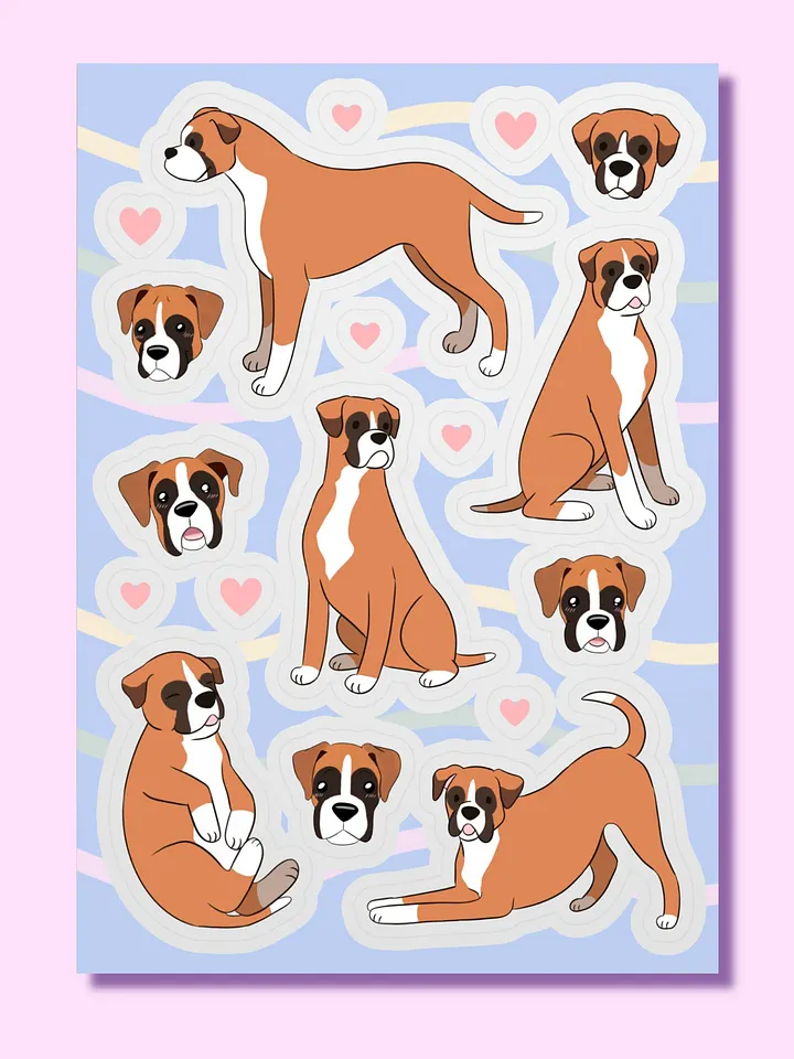 Whimsical Boxer Doggie Delight Sticker Collection product image (1)