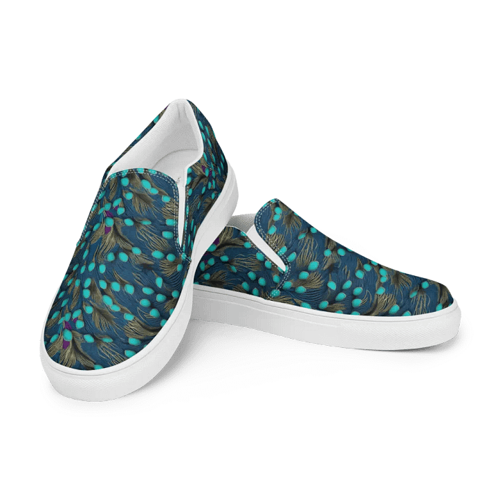 Peacock Splendor Canvas Slip-Ons product image (1)