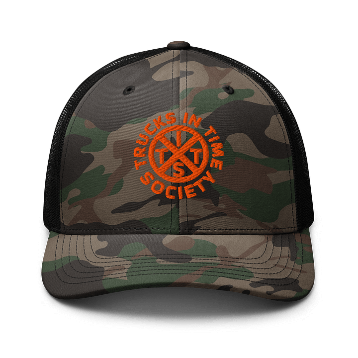 CROSSROADS ORANGE Camo Trucker Hat product image (1)