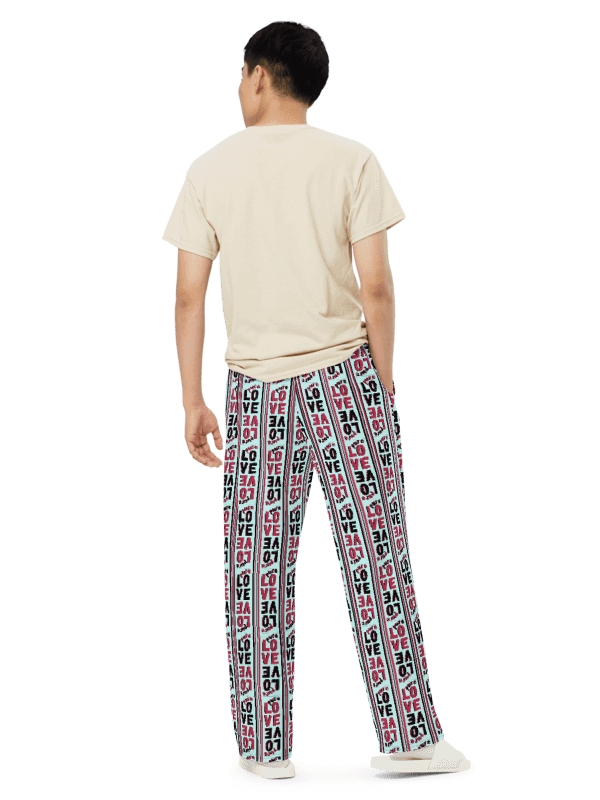 Pure Love Stripes on light green - Unisex Wide-Leg Pants product image (8)