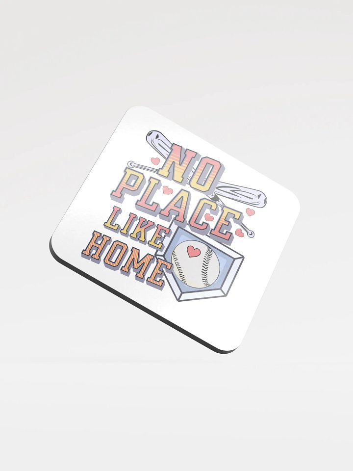 No Place Like Home Baseball Run Hearts Glossed Coaster product image (2)