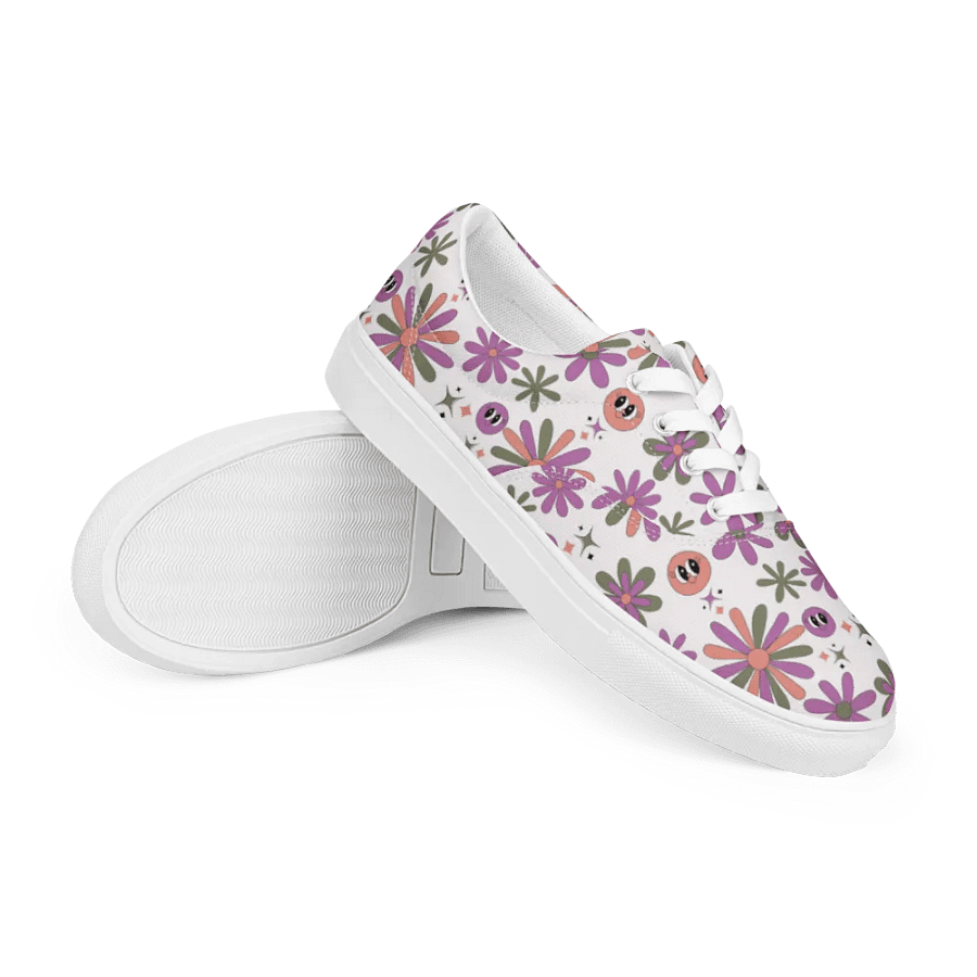 Kawaii Smiley Blossom Lace-up Canvas Shoes product image (7)