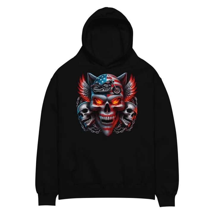 Fierce Patriot Skull Oversized Hoodie #40 product image (2)