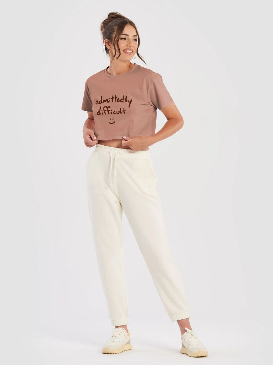 admittedly difficult (#440E00) printed cotton crop top product image (21)