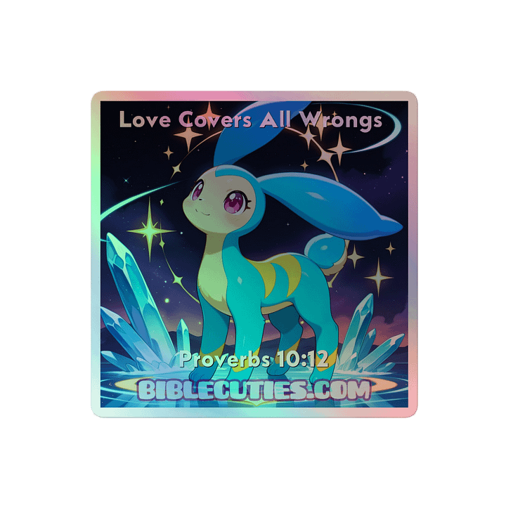 Bible Cuties Miriam - Love Covers All Wrongs Holographic Sticker product image (2)