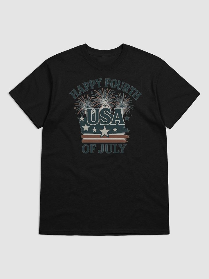 Happy Fourth of July Shirt – Vintage USA Fireworks and Stars Patriotic Tee product image (1)