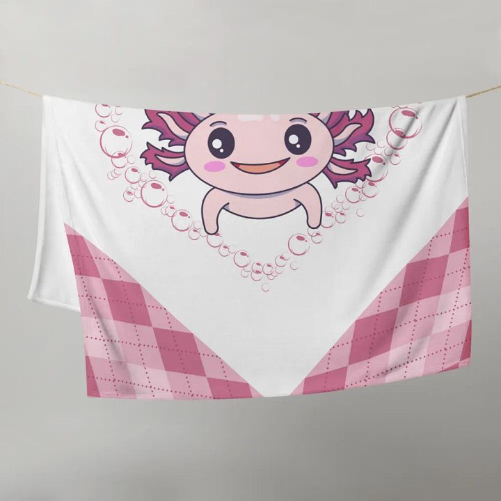 Pink And White Axolotl Blanket product image (2)
