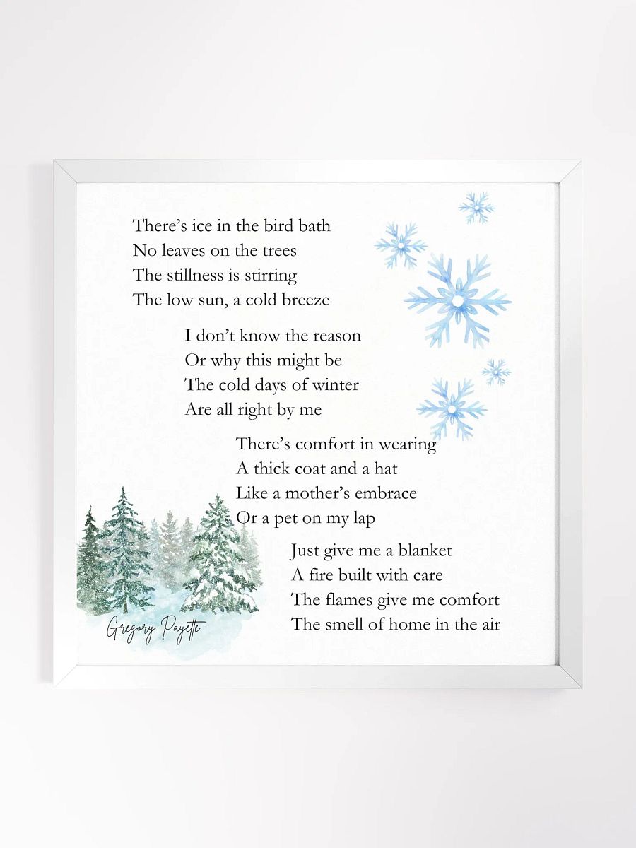 "Cold Days of Winter" - A Winter Scene Poetry Print product image (17)