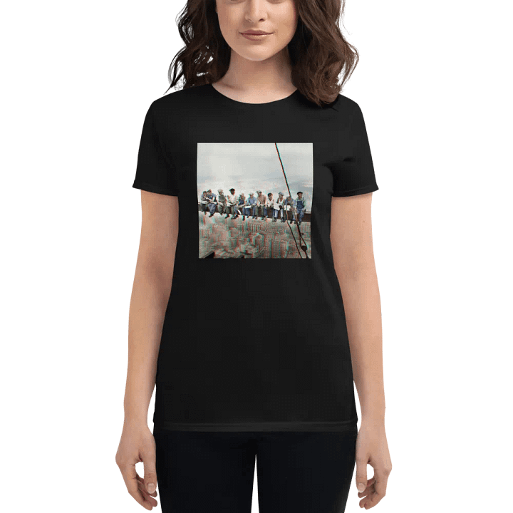 Anaglyph 3D Photo T-Shirt - Lunch atop Skyscraper in Color. New York 1932 product image (1)