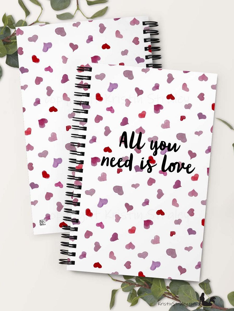 All You Need is Love on Watercolor Hearts Notebook product image (4)
