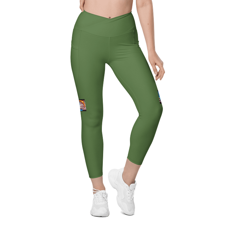 Leggings w pockets fern green small logo product image (1)