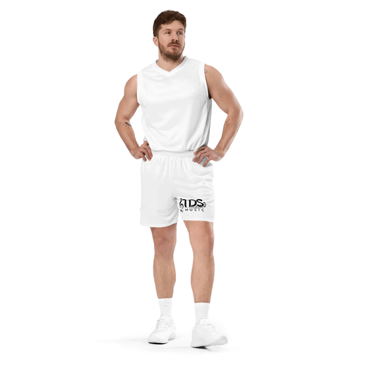 TDS Music Unisex White Mesh Shorts product image (2)