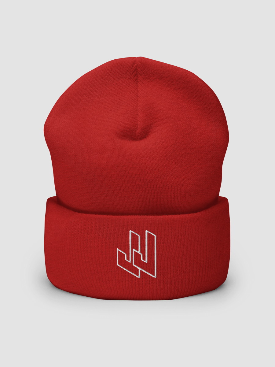 JJ Embroidered Beanie with white text product image (1)