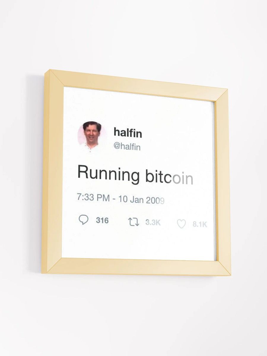 Running bitcoin - Hal Finney Tweet Framed product image (12)