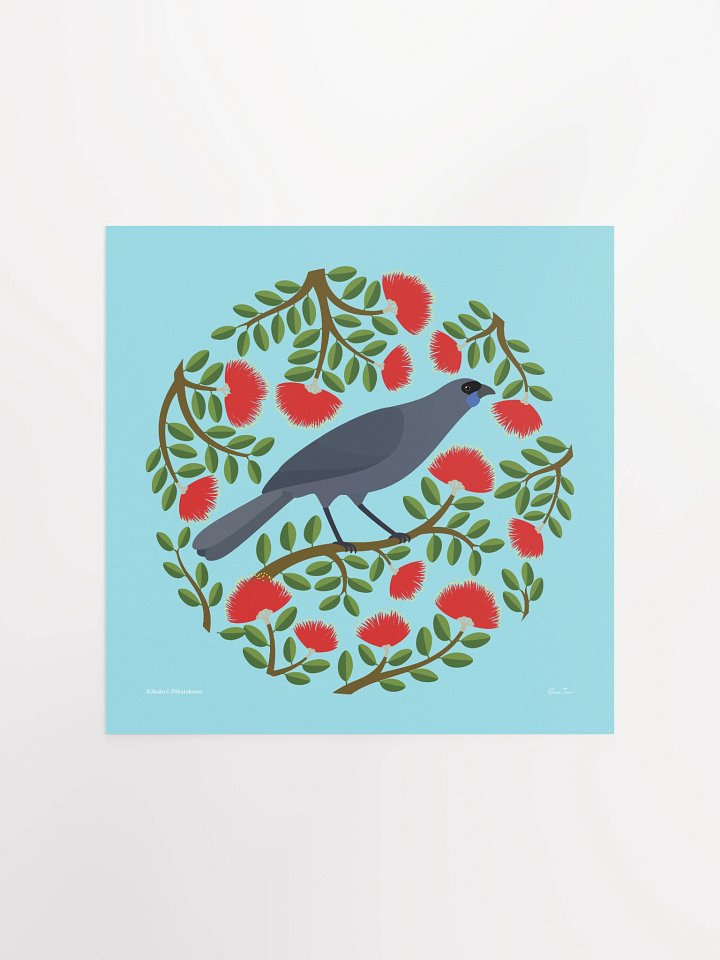 Kōkako in Pōhutukawa Unframed Wall Art product image (5)