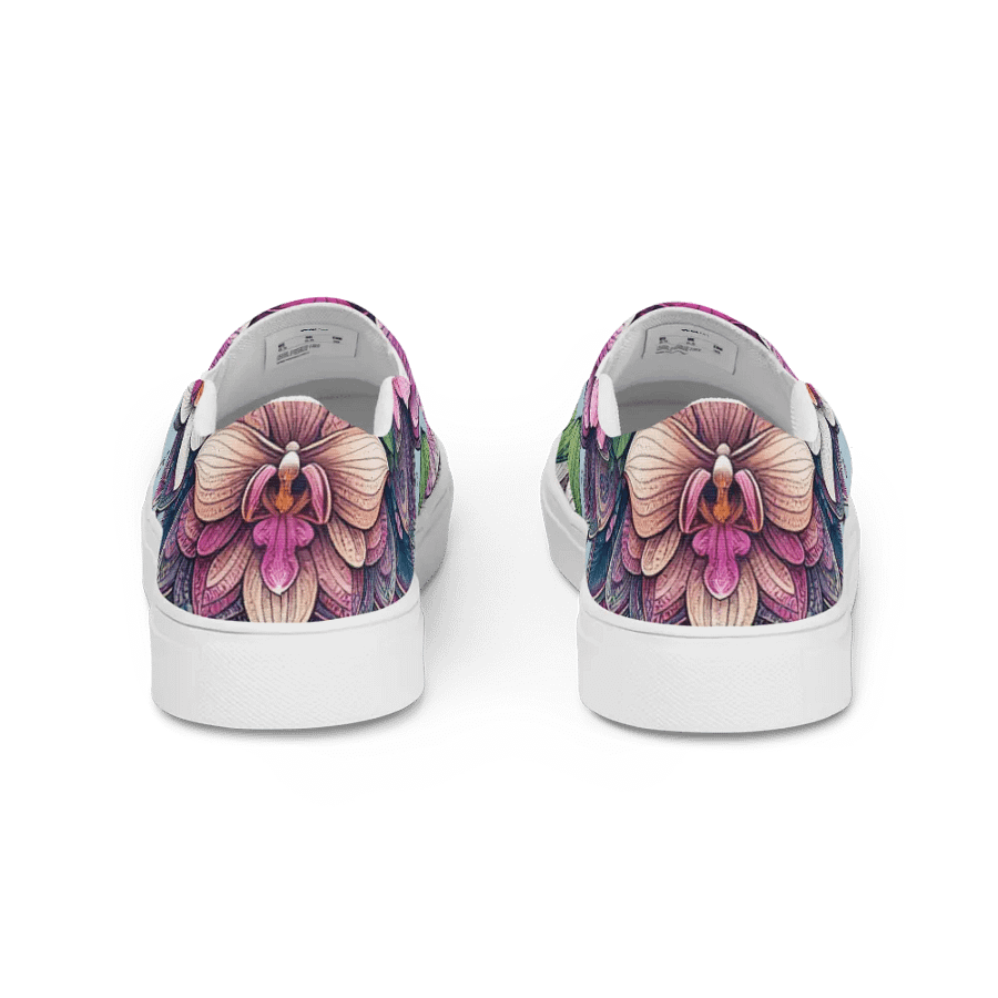 Women's Slip-On Canvas Shoes | KI-Design des Orchideen-Mandala-Motivs product image (5)