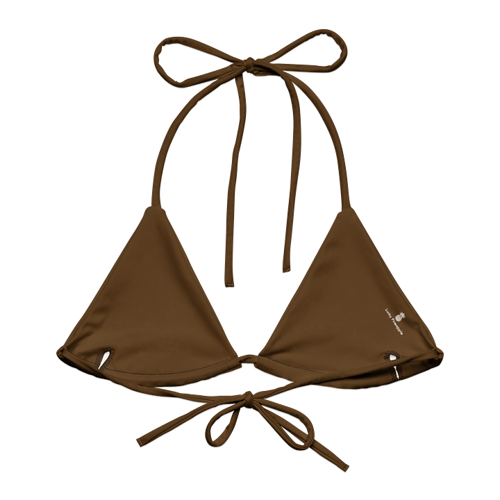 Chestnut Brown Solid Color String Bikini Top product image (2)