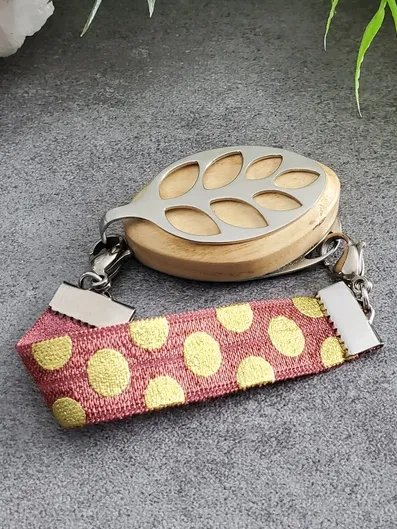 Butter Coffee Dot Elastic Bracelet | Handmade Accessory for Bellabeat Leaf Urban & Ivy product image (1)