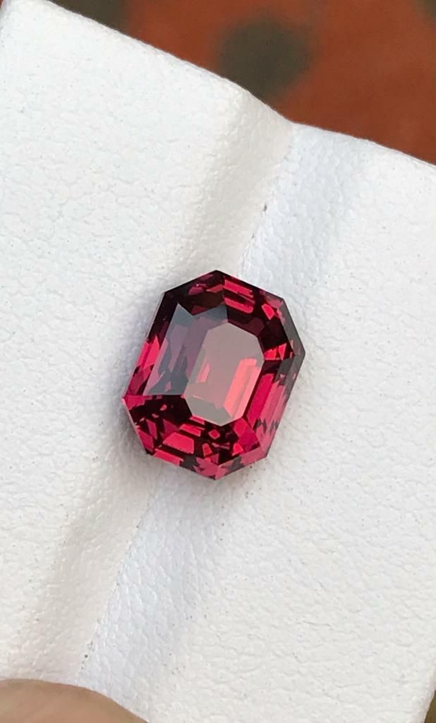 SRILANKAN ROSE GARNET STEP EMERALD CUT LOOSE GEMSTONE FOR JEWELRY, 4.75 CARAT product image (7)