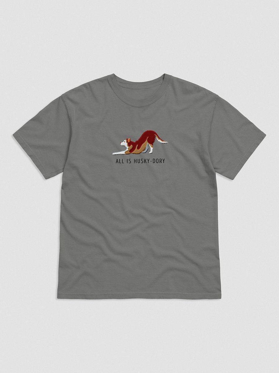 All Is Husky-Dory T-Shirt(Embroidered) of a Siberian Husky(Red) product image (4)