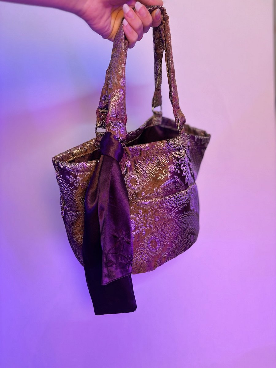 Small Franken Purse (Floral Coper Gold and Purple) product image (5)