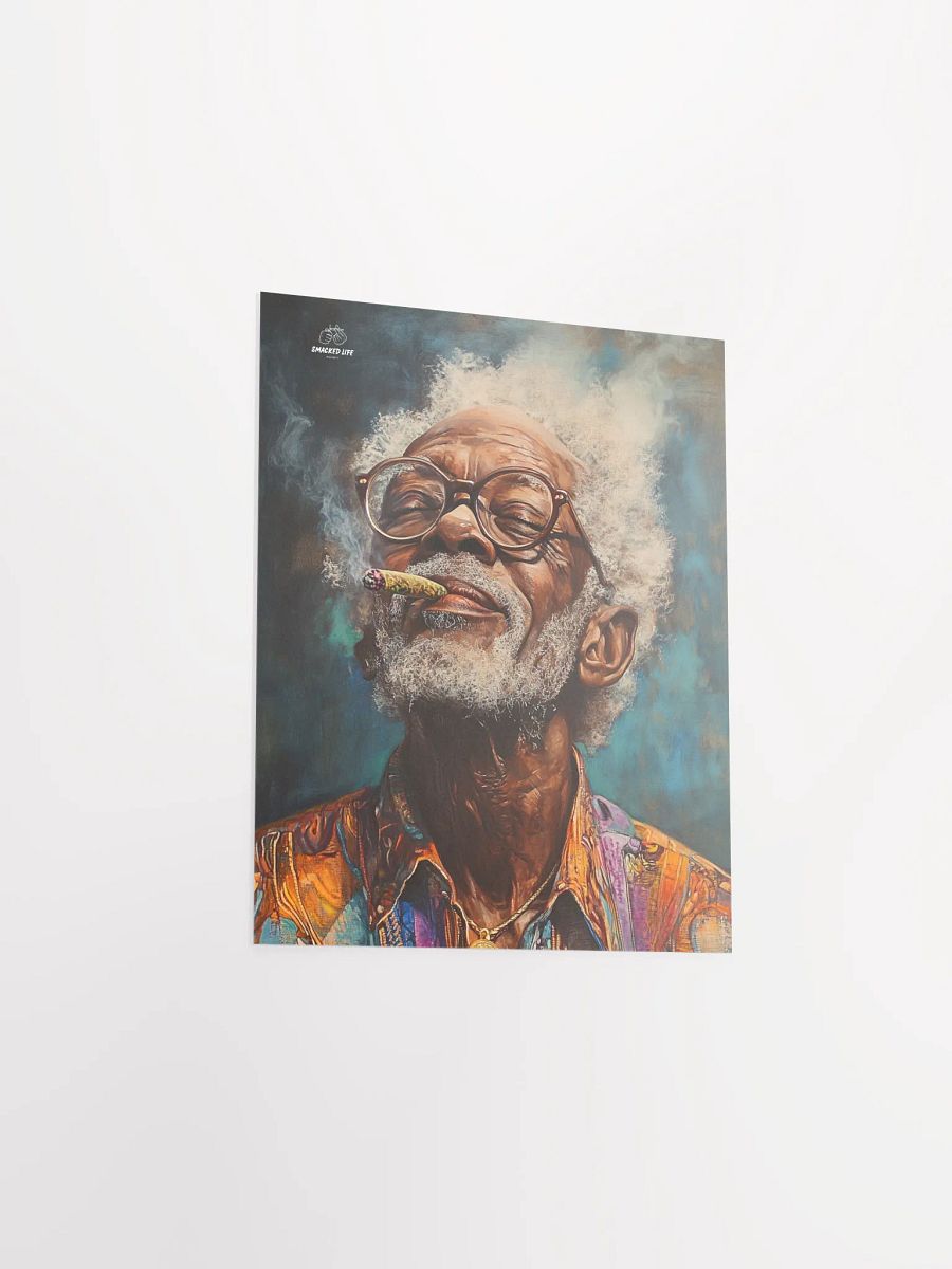 Elderly Black Man Smoking Blunt -Unframed Poster product image (3)