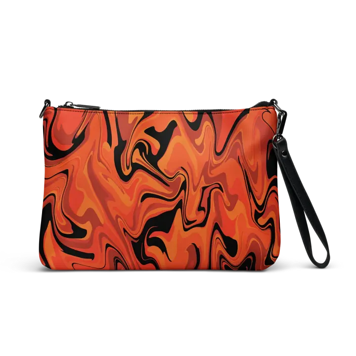Orange Swirl Flip-Sided Faux Leather Crossbody Bag product image (1)