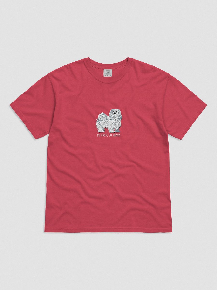 Mi Casa, Su Lhasa T-Shirt(Embroidered) of a Lhasa Apso(White) product image (51)