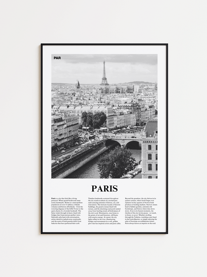 Paris 01 Newspaper Poster | Framed product image (1)