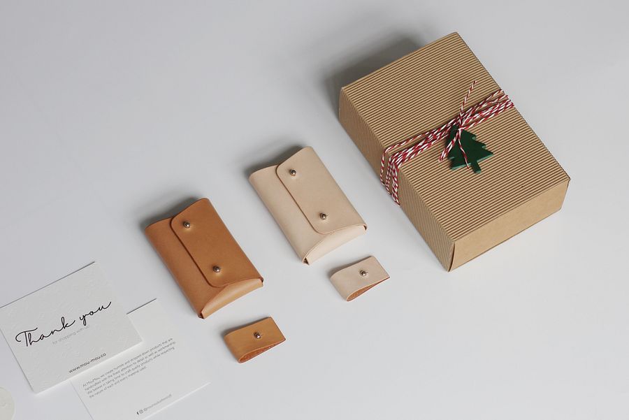 Christmas Gift Vegetable Tanned Leather Cardholder Gift Box Gift Wrapping product image (4)