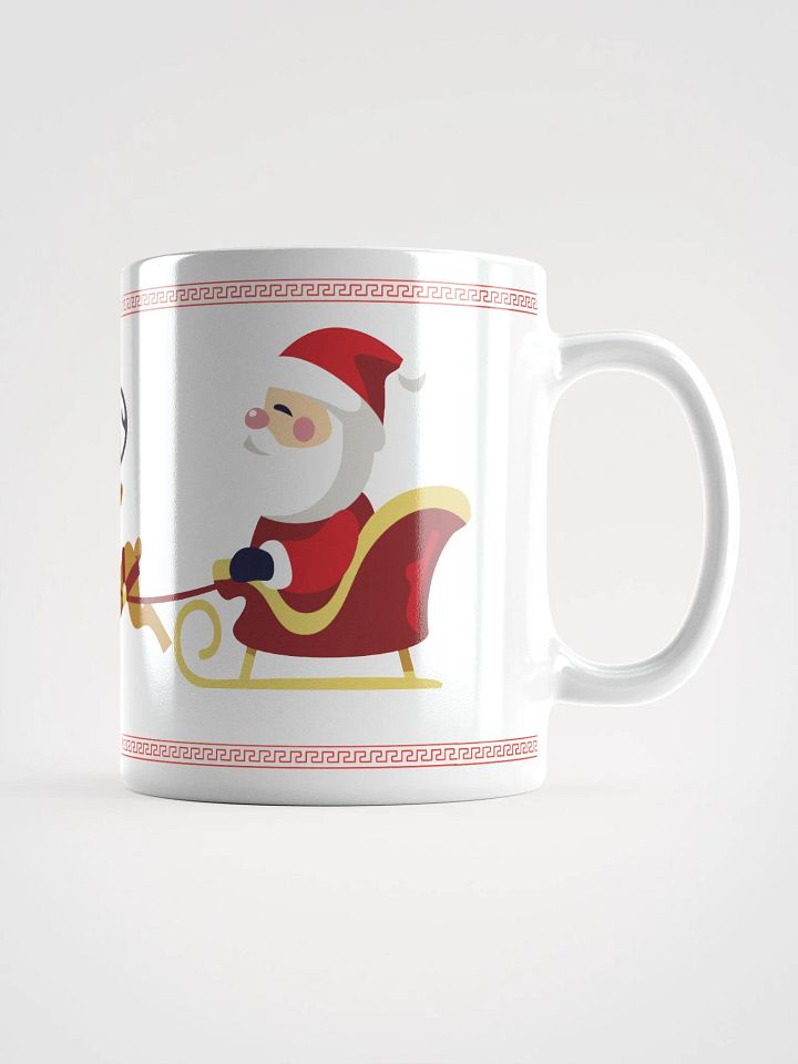 Santa clause Mug with Reindeer white shiny mug product image (1)